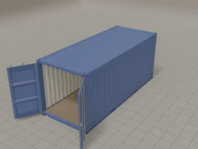 20ft Shipping Container clean dirty color variation Low-poly 3D model