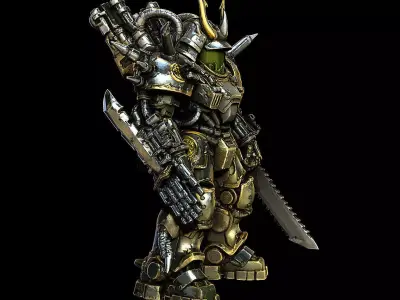 Samurai Mecha Armored Cyber Samurai Robot Highpoly Game Sculpt 3D print model