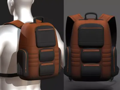 Backpack bag baggage Color 3d low poly Low-poly  Low-poly 3D model