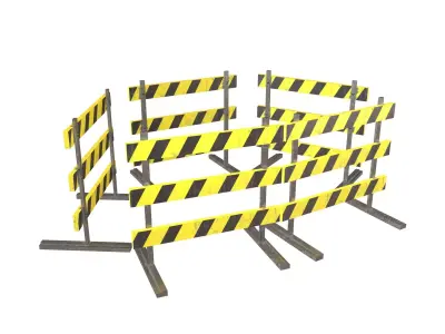 Road Barriers v3 004 Low-poly 3D model