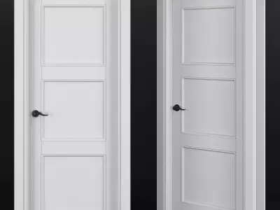 Interior Doors low poly 3d model Low-poly 3D model 3