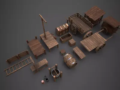 Wood Props Collection one 3D model