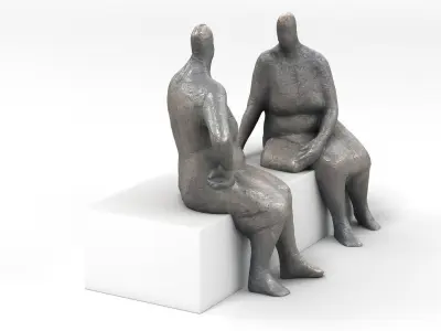 Abstract Bronze Statue Figurines Artwork 3D model