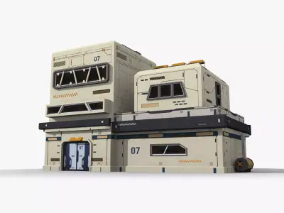 Sci-Fi Industrial x4 Low-poly 3D model