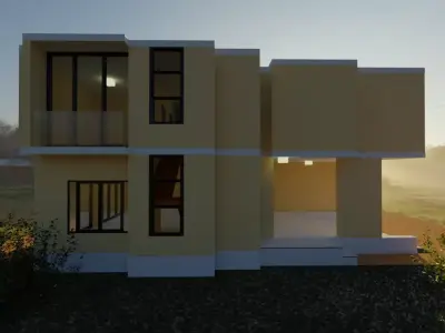 Modern 2 floor House-Exterior only 3D model