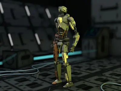 full rigged robot 3D model