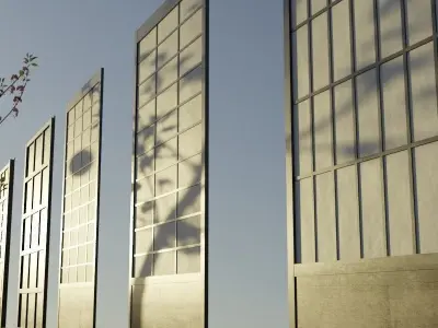 Japanese Shoji Doors And Walls Low-poly 3D model