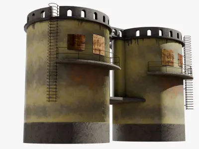 Grain silo 3D model