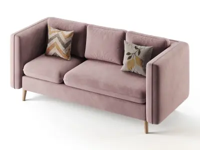 Sofa Couch with Ottoman 3D model