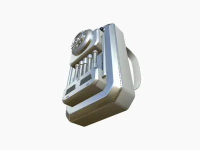 SciFi Backpack I10 Aluminum - Fashion Character Design Low-poly 3D model