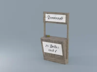 Lemonade Stand Low-poly 3D model