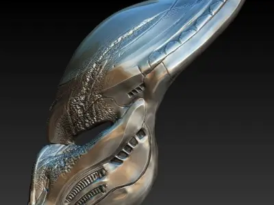 Fugitive Predator damaged bio mask 3d model 3D model