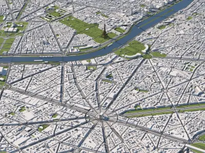 Paris City Model 28x28km 3D model