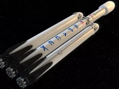 SpaceX Falcon Heavy  Low-poly 3D model
