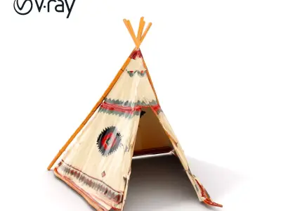 Traditional Teepee Tent Model Pack Low-poly 3D model