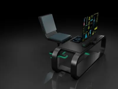 Sci Fi Table And Chair 3D model purchase
