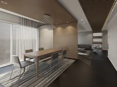 Contemporary Interior Design rendered with Revit 3D model