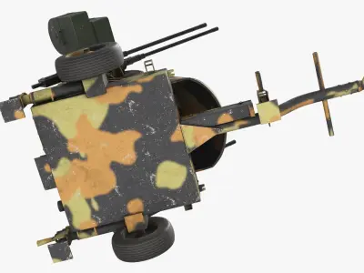  WWII Quad Heavy Machine Gun Turret Camo Pattern 