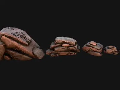 Coal Deposits Rocks and Ore Low-poly 3D model