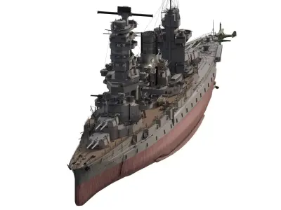 WW2 IMPERIAL JAPANESE NAVY Battleship 3D model