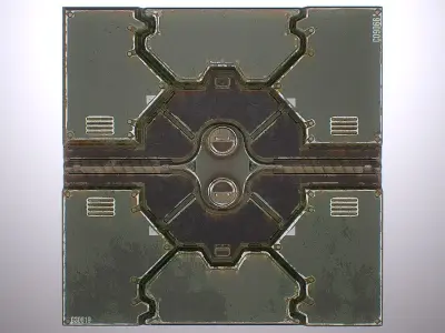 PBR Sci-Fi Spaceship Texture 22 Low-poly 3D model