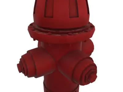 Fire Hydrant Low-poly 3D model