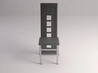 CHAIR---Wave back plastic and aluminium 3D model