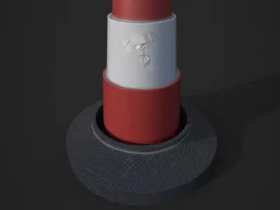 Traffic cone Low-poly 3D model