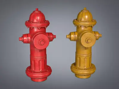 Fire Hydrant Low-poly 3D model