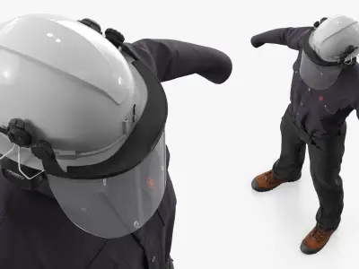  Power Utility Worker Protective Uniform with Safety Helmet 