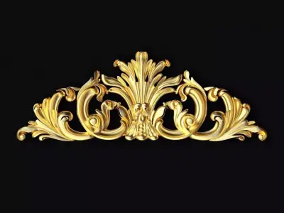 Central decor ornament for furniture 3D model