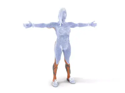 Futuristic Tattooed Model model pack Low-poly 3D model