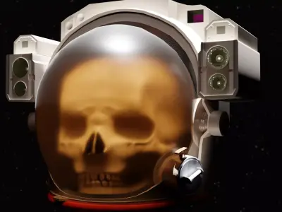 Animated Skull Space Helmet 3D model
