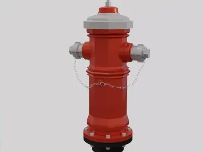 Fire Hydrant 9 - Vintage Fireplug - Emergency Equipment Low-poly 3D model