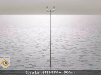 Street Light 6 F2 M1 K0 A1 6000mm Low-poly 3D model