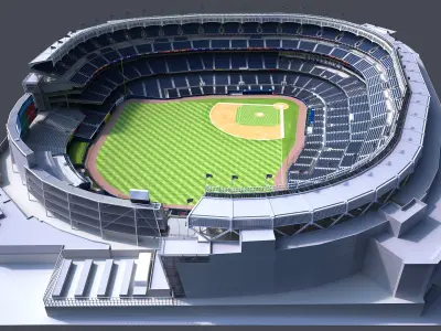  Baseball Stadium with Animated Audience 