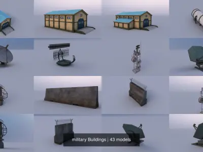 military Buildings 3D Model Pack