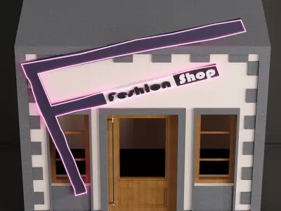 Children playhouse Fashion shop for kids Low-poly 3D model