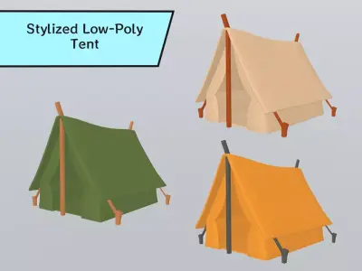 Stylized Low-Poly Tent Low-poly 3D model
