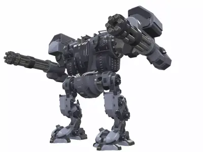 Battle mech robot piston 3B 3D model
