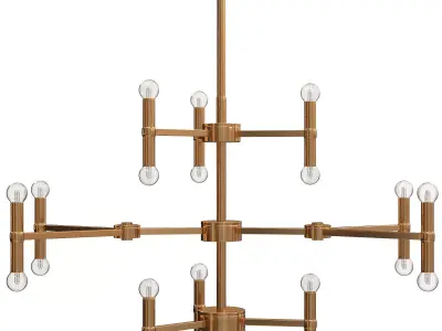 Chandelier brass with glass balls hanging from it 3D model