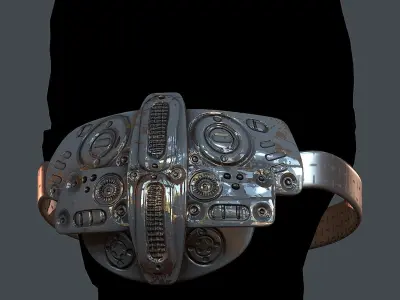 Gas mask helmet 3d model scifi Low-poly Low-poly 3D model