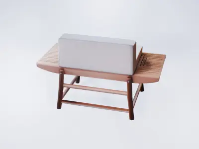 Stylized Modular Outdoor Sofa Unit  3D model