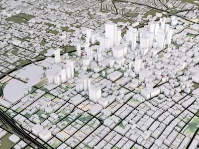 Los Angeles City Low-poly 3D model