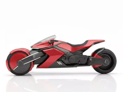 Futuristic Three Wheeled Sport bike Low-poly 3D model