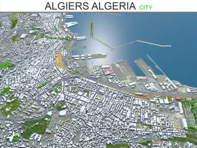 Algiers Algeria 60km Low-poly 3D model