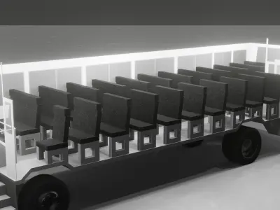 Lowpoly Leyland Bus with Interior Low-Poly 3D model Low-poly 3D model