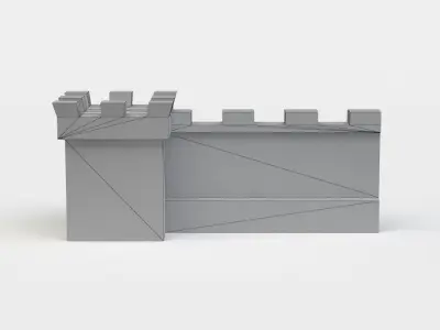 Masonry wall Low-poly 3D model