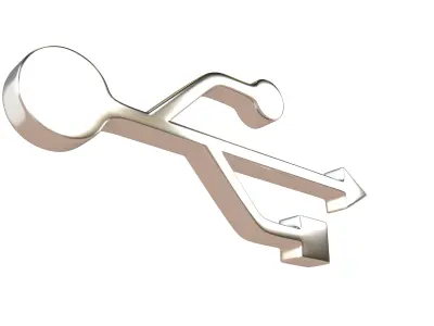 USB Symbol v2 004 Low-poly 3D model