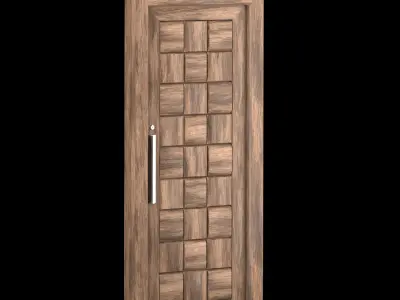 Interior-exterior Wooden Door 3D model